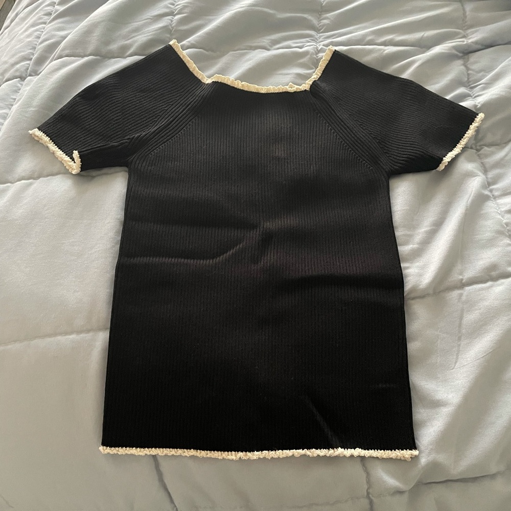 Bebe Black White Top